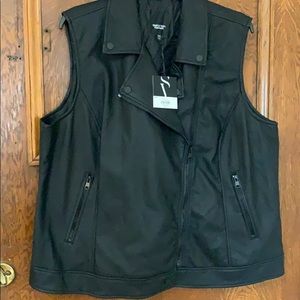 NWT VERA WANF LEATHER VEST